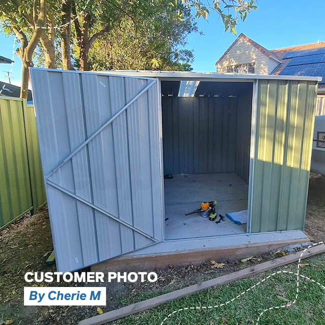 Cheap Sheds Large Shed 2.45m x 2.8m x 2.08m with Bonus Skylight in Rivergum